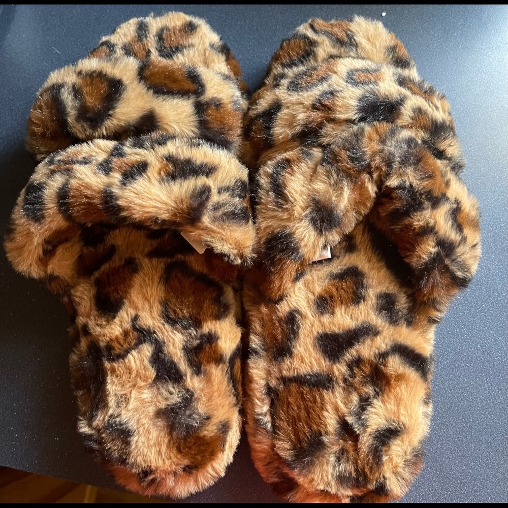 Cheetah slippers